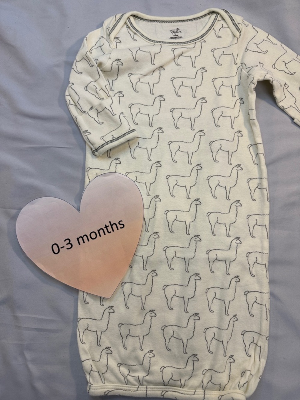 Touched by Nature - Organic cotton convertible  nightgown. Size 0-6 months